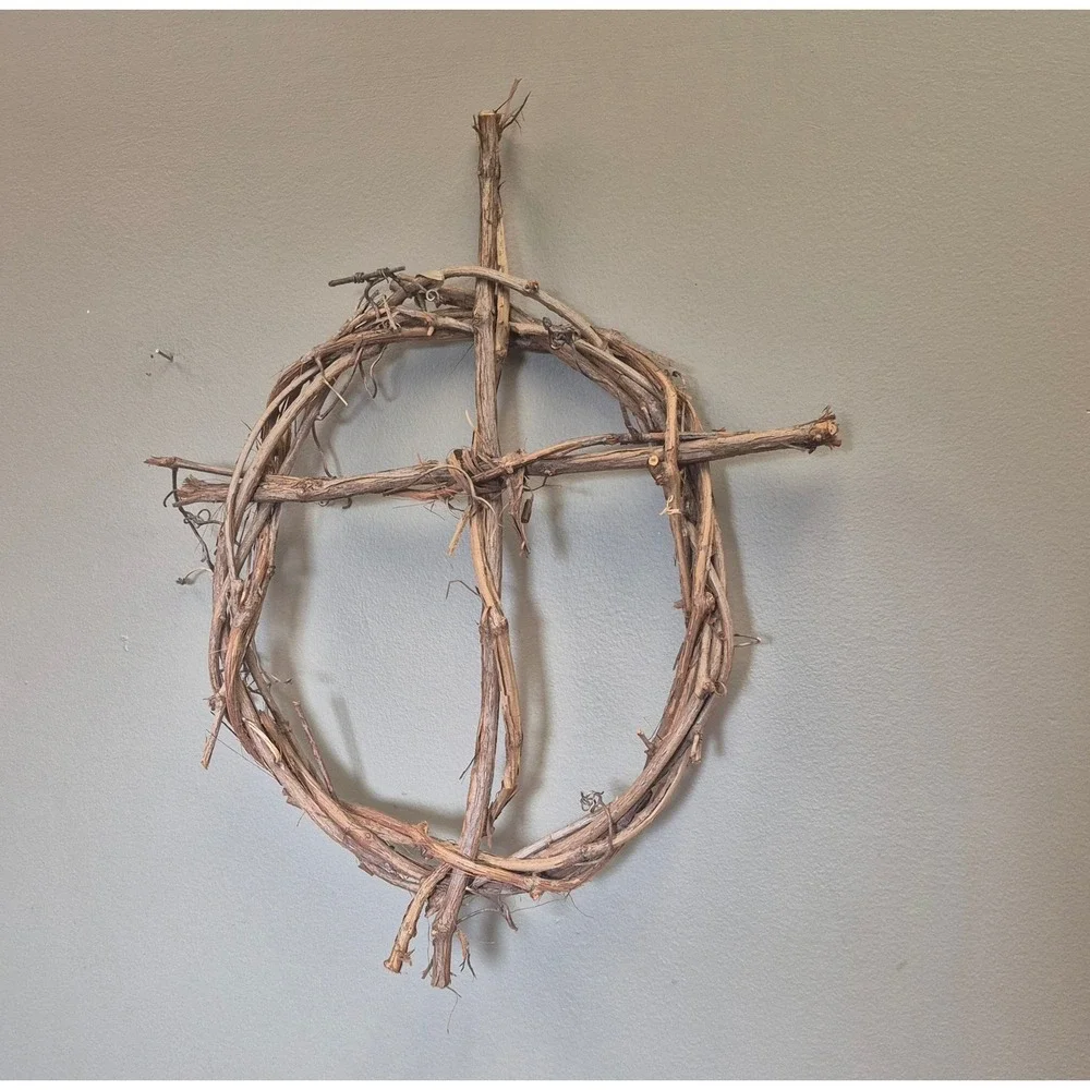 Natural Grapevine Cross Wreath 16x18 Rustic Primitive Farmhouse Wall Decor Gift